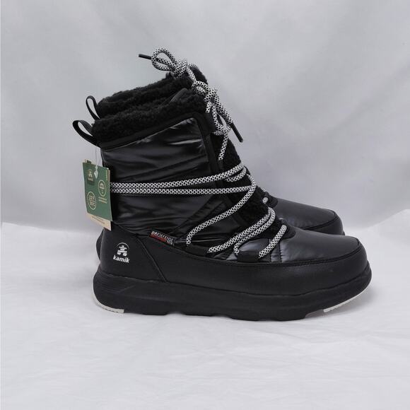 Kamik Womens Snow Boots Size 8 Black Waterproof Winter Faux Fur Insulated New - Picture 2 of 15